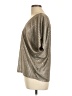 Kim & Cami Metallic Silver Short Sleeve Top Size L - photo 5