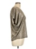 Kim & Cami Metallic Silver Short Sleeve Top Size L - photo 4