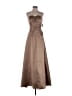 David's Bridal 100% Polyester Brown Tan Cocktail Dress Size 6 - photo 1