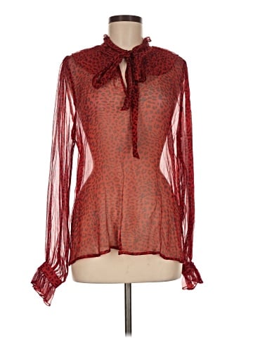 Jade Long Sleeve Silk Top (view 1)