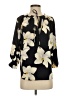 KLD Signature 100% Polyester Floral Black 3/4 Sleeve Blouse Size S - photo 1