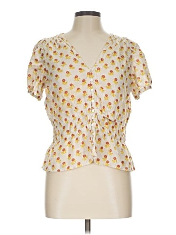 Madewell Sophia Short-Sleeve Top in Wild Calendula Block-Print (view 1)