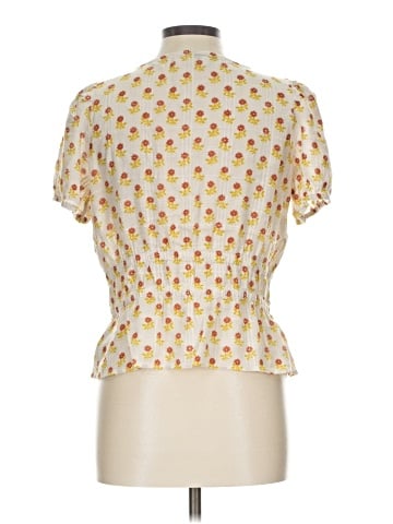 Madewell Sophia Short-Sleeve Top in Wild Calendula Block-Print (view 2)
