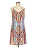 A'gaci 100% Polyester Print Blue Casual Dress Size S - photo 1