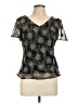 Karin Stevens 100% Polyester Black Short Sleeve Top Size 10 - photo 1