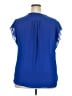 Chaus 100% Polyester Blue Short Sleeve Blouse Size XXL - photo 2