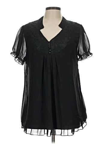 Allegra K Short Sleeve Blouse (view 1)