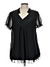 Allegra K 100% Polyester Black Short Sleeve Blouse Size L - photo 1