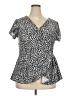 AUW Black Short Sleeve Blouse Size 2X - photo 1