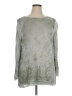 Nic + Zoe Metallic Silver Long Sleeve Blouse Size 1X - photo 1