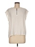 Aqua 100% Polyester Ivory Short Sleeve Top Size M - photo 1