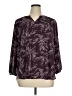 Monday Fun 100% Polyester Purple 3/4 Sleeve Blouse Size 1X - photo 1