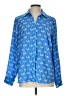 MICHAEL Michael Kors 100% Polyester Print Blue Long Sleeve Blouse Size L - photo 1