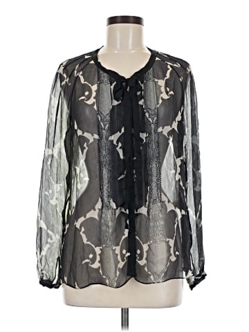 Elie Tahari Long Sleeve Silk Top (view 1)
