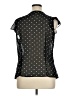 Worthington 100% Polyester Stars Black Short Sleeve Blouse Size XL - photo 2