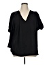 LC Lauren Conrad 100% Polyester Black Short Sleeve Blouse Size 1X - photo 1