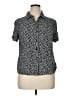 Croft & Barrow 100% Rayon Print Black Short Sleeve Blouse Size XL - photo 1