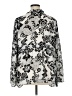 Worthington 100% Polyester Paisley Silver Long Sleeve Blouse Size XL - photo 2