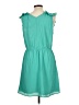 BCBGeneration 100% Polyester Solid Teal Casual Dress Size L - photo 2