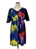 Lane Bryant Print Blue Casual Dress Size 14 - 16 Plus - photo 1