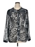 NYDJ 100% Polyester Metallic Silver Long Sleeve Blouse Size XL - photo 1