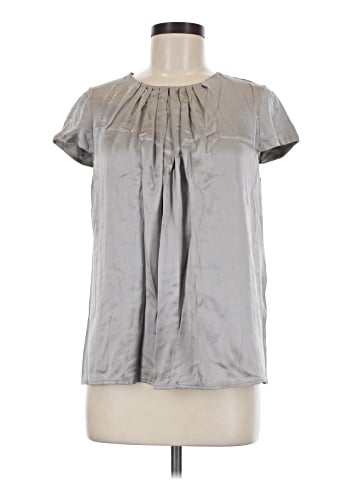 Vince. Short Sleeve Silk Top (view 1)
