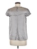 Vince. Metallic Silver Short Sleeve Silk Top Size M - photo 2