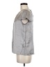 Vince. Metallic Silver Short Sleeve Silk Top Size M - photo 5