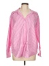 Zara Stripes Pink Long Sleeve Blouse Size L - photo 1