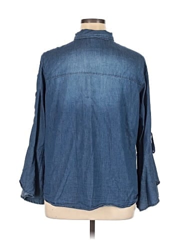 DG^2 by Diane Gilman 3/4 Sleeve Button-Down Shirt (view 2)