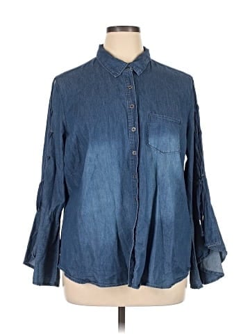 DG^2 by Diane Gilman 3/4 Sleeve Button-Down Shirt (view 1)