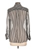I.N. Studio Stripes Silver Long Sleeve Blouse Size L - photo 2