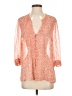 Joie 100% Silk Aztec Or Tribal Print Floral Polka Dots Orange 3/4 Sleeve Silk Top Size S - photo 1