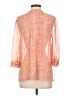 Joie 100% Silk Aztec Or Tribal Print Floral Polka Dots Orange 3/4 Sleeve Silk Top Size S - photo 2