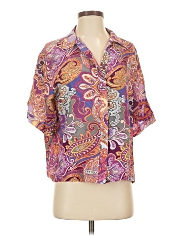 Johnny Was Short Sleeve Silk Top (view 1)