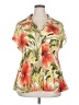 Allison Taylor 100% Polyester Tropical Orange Short Sleeve Blouse Size 2X - photo 1