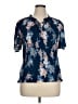 Maurices 100% Polyester Floral Blue Short Sleeve Blouse Size XL - photo 1