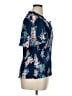 Maurices 100% Polyester Floral Blue Short Sleeve Blouse Size XL - photo 4