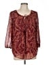 St. John's Bay 100% Polyester Burgundy 3/4 Sleeve Blouse Size L - photo 1