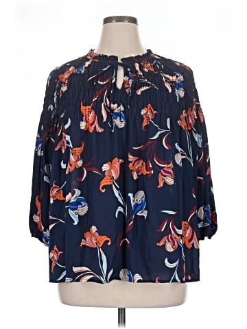 a.n.a. A New Approach 3/4 Sleeve Blouse (view 1)