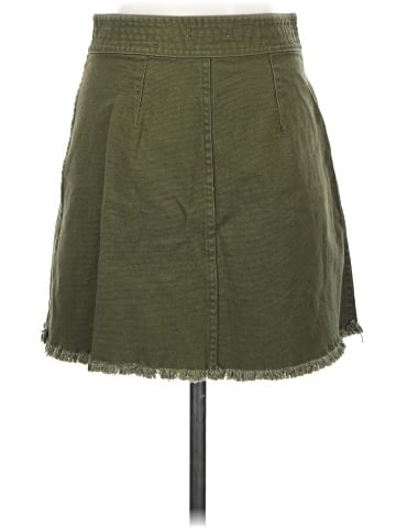 Madewell Raw-Hem A-Line Mini Skirt in Kale (view 2)