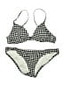 J.Crew Checkered-gingham Gray Two Piece Swimsuit Size M - photo 1