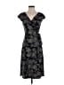 Ann Taylor LOFT 100% Polyester Paisley Black Casual Dress Size 8 - photo 1