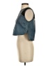 Veronica Beard 100% Leather Blue Sleeveless Blouse Size 2 - photo 5