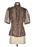 Love Squared 100% Polyester Paisley Brown Short Sleeve Blouse Size S - photo 1