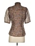 Love Squared 100% Polyester Paisley Brown Short Sleeve Blouse Size S - photo 2