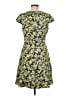J.Crew 100% Polyester Print Yellow Casual Dress Size 8 - photo 2