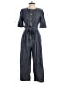 L.K. Bennett Chevron-herringbone Blue Jumpsuit Size 10 - photo 1