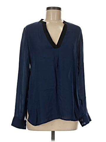 Vince. Long Sleeve Silk Top (view 1)