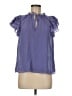 1.State 100% Polyester Purple Short Sleeve Blouse Size M - photo 1